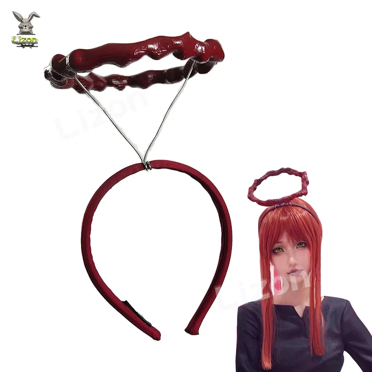 Anime Cosplay Makima - 男性用チェーンソーヘッドバンド,アニメアクセサリー,3Dプリント,コスプレアクセサリー,天使