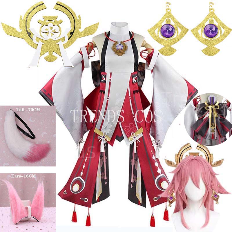 Violet Evergarden Dress - Yae miko-コスプレ衣装ウィッグ,ウィッグコスプレセット,gucheryae asingヘッドウェア,コミック用テール