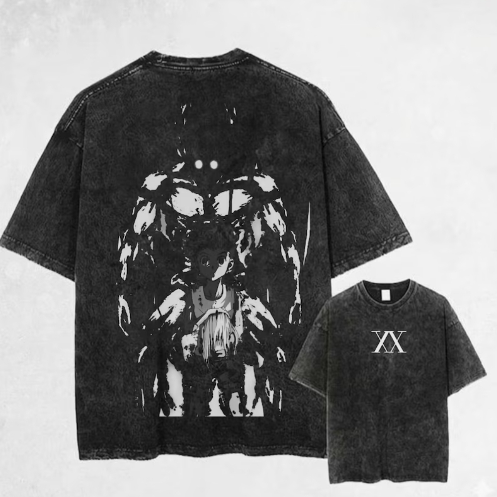 Hunter X Hunter Uniform - アニメハンター×ハンターキルア・ゾルディックウォッシュドTシャツ春夏ヴィンテージメンズレディースコットンカジュアルオーバーサイズTシャツトップストリートウェア