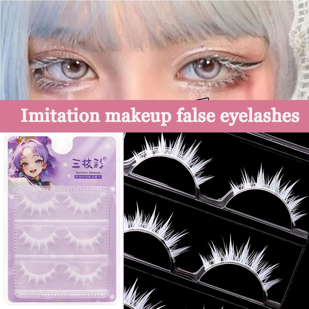 Anime Cosplay Lashes - 白いつけまつげコスプレアニメキャラクターメイクアップ模造ワンピースまつげエクステンションまつげメイクアップツール