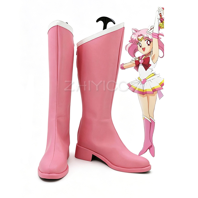Sailor Moon Wand - ZHIYICOS アニメちびうさコスプレ靴セーラーチビムーンコスプレブーツピンクの靴ハロウィンパーティー靴女性のためのカスタマイズ