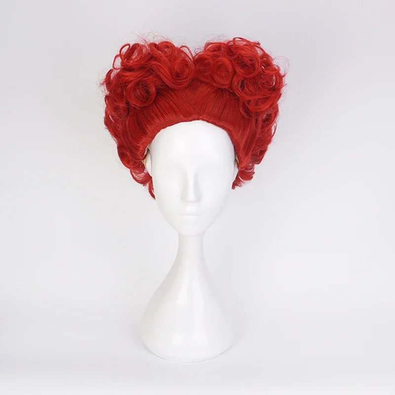Anime Cosplay Red Hair - アリス レッドクイーン コスプレウィッグ ハートの女王 レッド耐熱人工毛ウィッグ