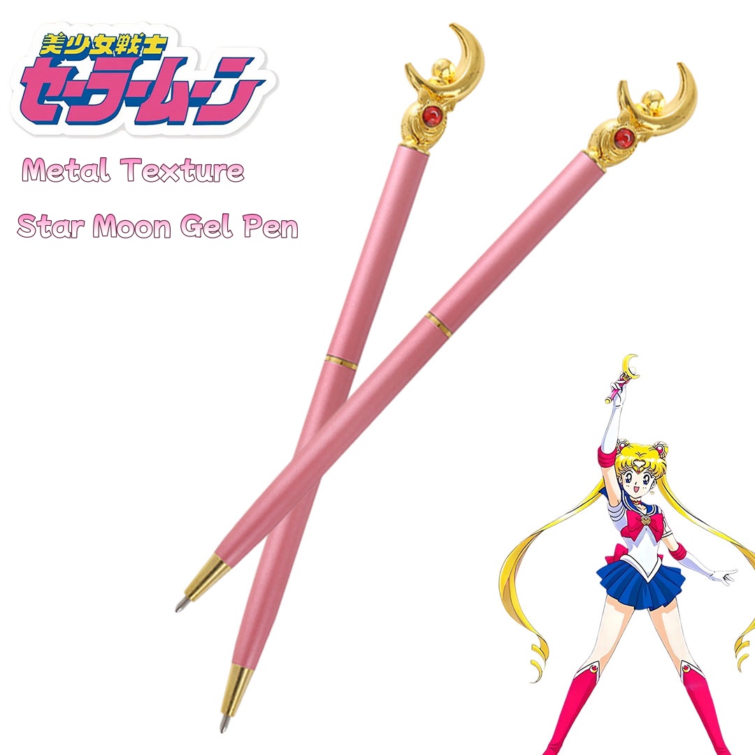Sailor Moon Wand - セーラームーン魔法の杖ペン、16.2cm、ピンクメタルテクスチャ - 書き込みや贈り物に最適なコレクターズアイテムのボールペン