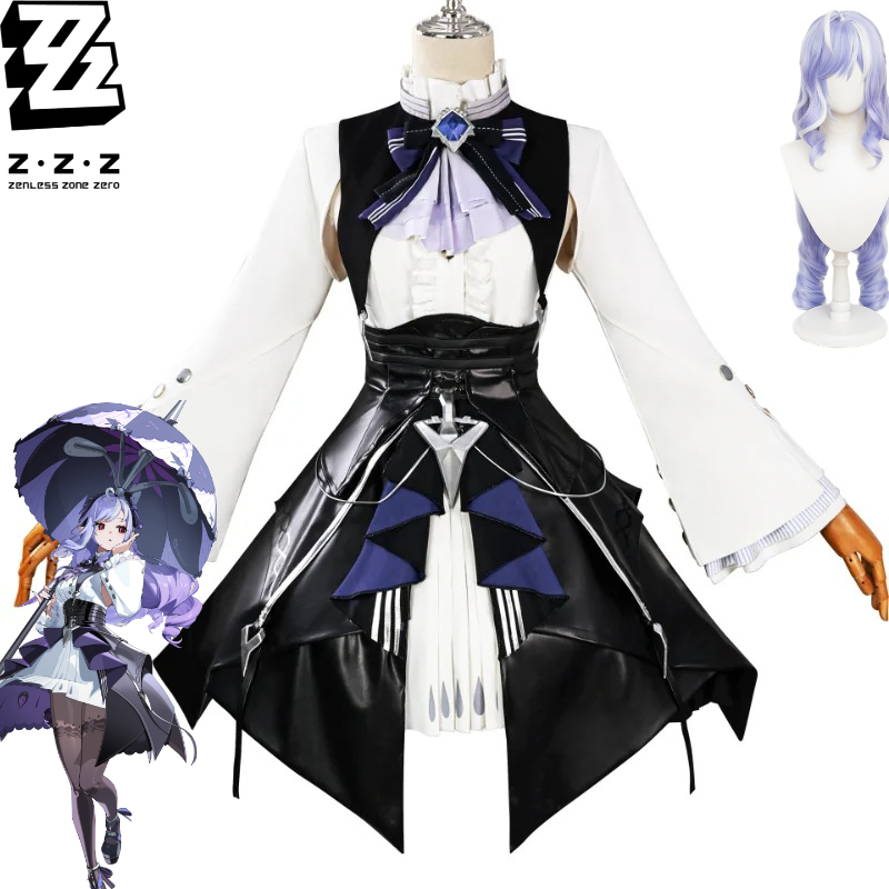 Cosplay Duo Anime - ゲーム Zenless ゾーンゼロビビアンコスプレ衣装ドレス帽子制服モッキンバードハロウィンパーティー女性女の子カーニバル小道具