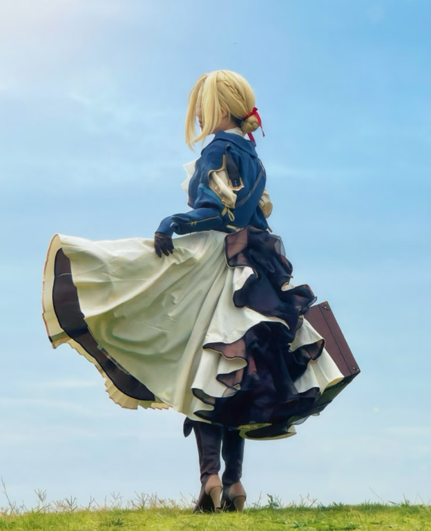 Violet Evergarden Dress - ヴァイオレット・エヴァーガーデンコスプレ衣装アニメヴァイオレット・エヴァーガーデン高品質女性ゴージャスなドレスコートネクタイ小道具ハロウィン制服