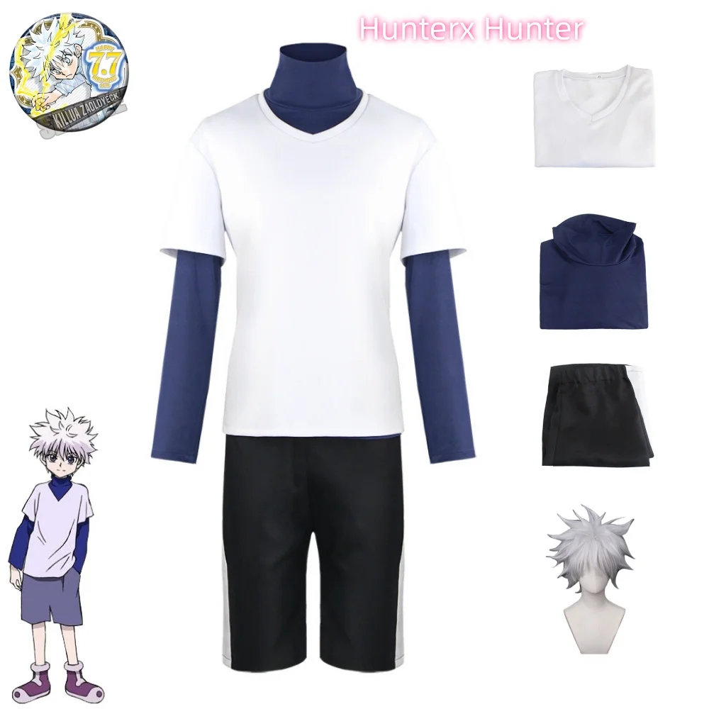 Hunter X Hunter Uniform - ハンター×ハンター キルア・ゾルディック コスプレ衣装 番号 99 バッジ