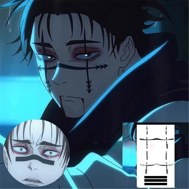Jujutsu Kaisen Uniform - Choso タトゥーステッカー アニメ呪術廻戦シーズン 2 コスプレアクセサリー小道具ステッカーハロウィンパーティー男性女性