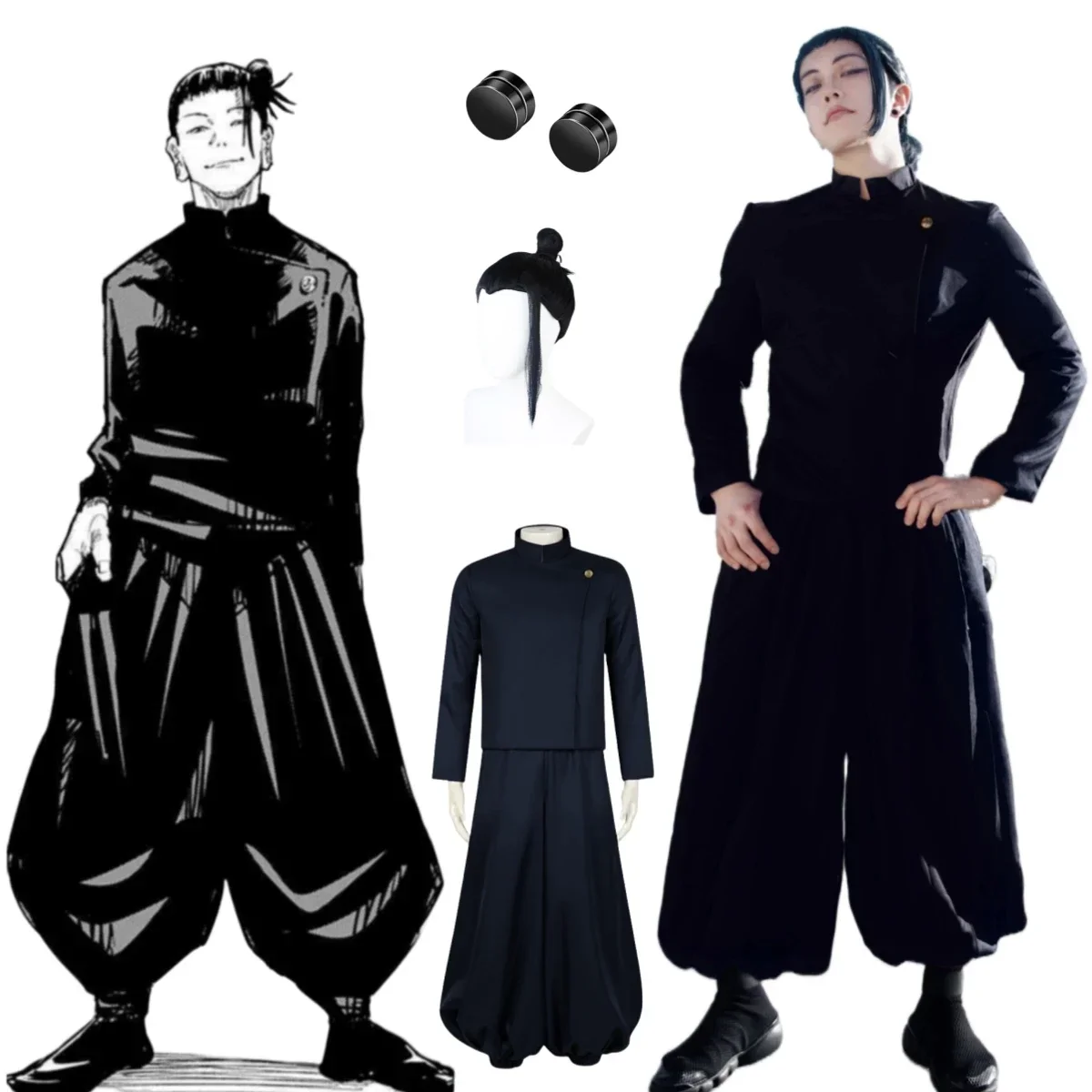 呪術廻戦 Geto Suguru コスプレアニメ衣装黒制服ウ - Jujutsu Kaisen Uniform のレビューと価格