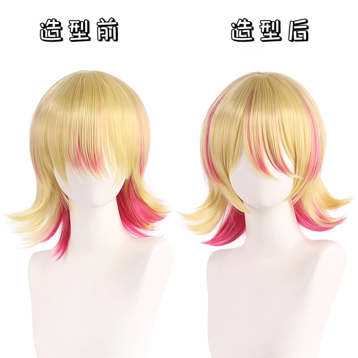 合成コスプレウィッグ ショートブロンドヘア ツインテール ア - Cosplay Duo Anime のレビューと価格
