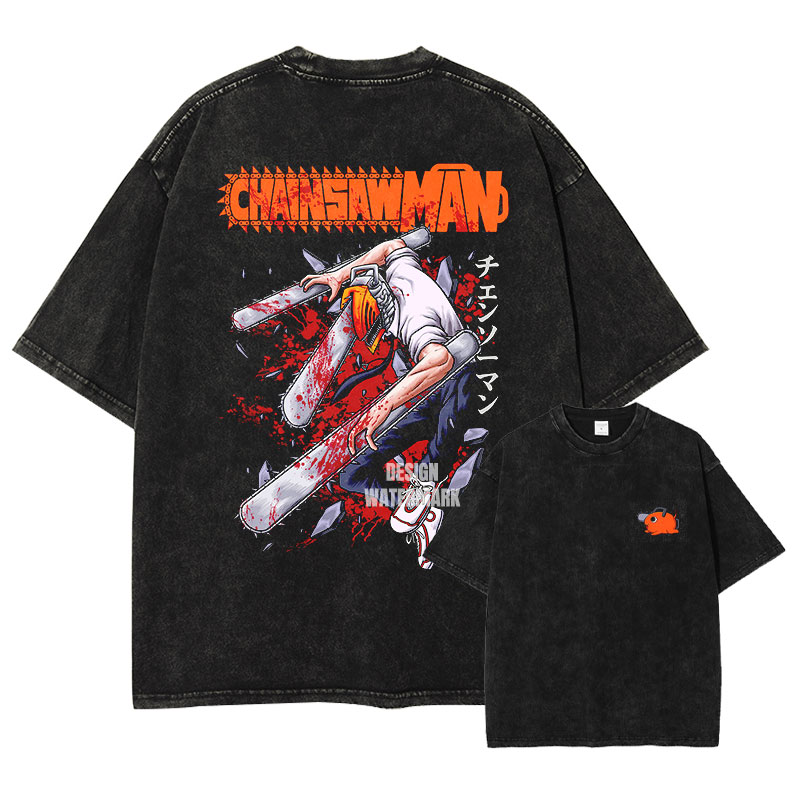 バンダイアニメデンジ Tシャツヴィンテージウォッシュド C- - Anime Cosplay Makima のレビューと価格