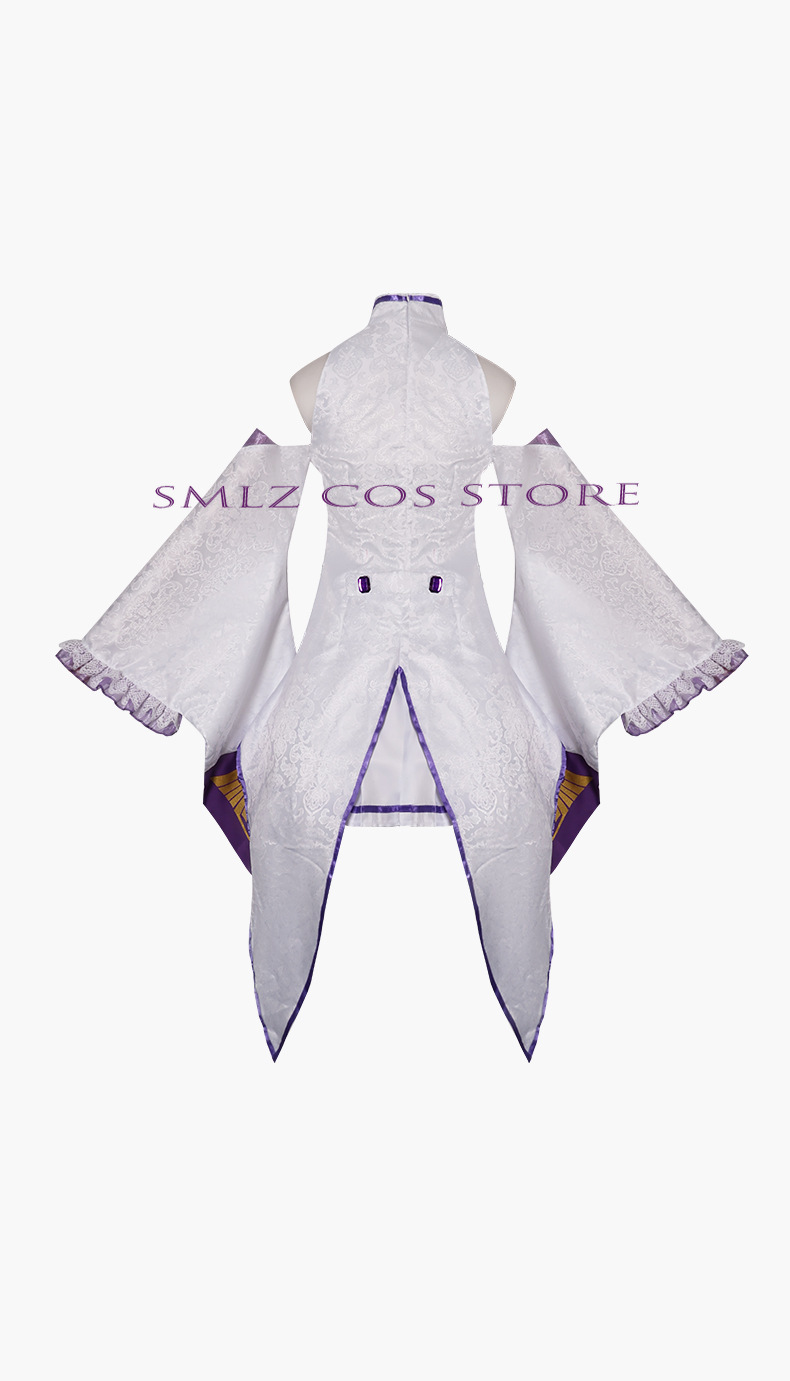 エミリアコスプレアニメ再ゼロカラハジメル異世界生活衣装白制服 - Anime Cosplay Wig のレビューと価格