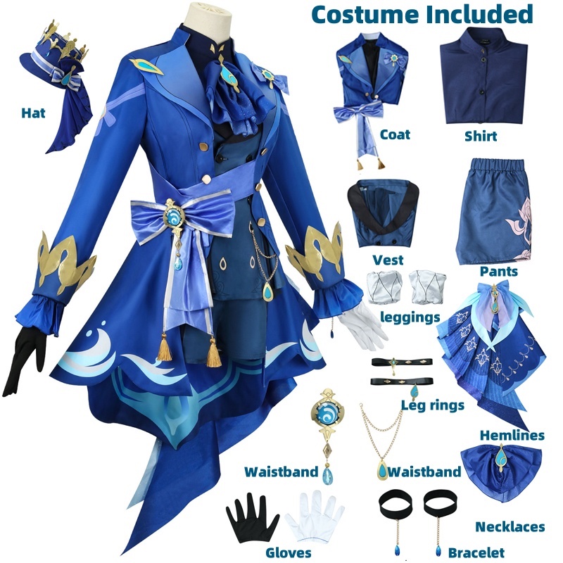 Furina コスプレ衣装ウィッグヘアインパクトフォンテーヌ - Violet Evergarden Dress のレビューと価格
