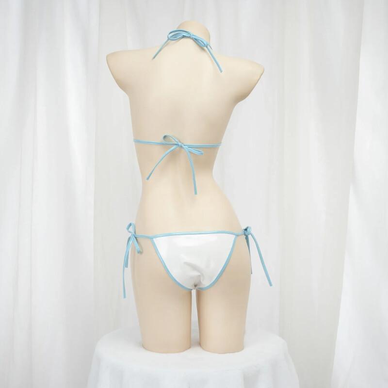 日本の可愛い女の子アニメコスプレ衣装レザービキニ背中開き包帯 - Anime Cosplay Bikini のレビューと価格