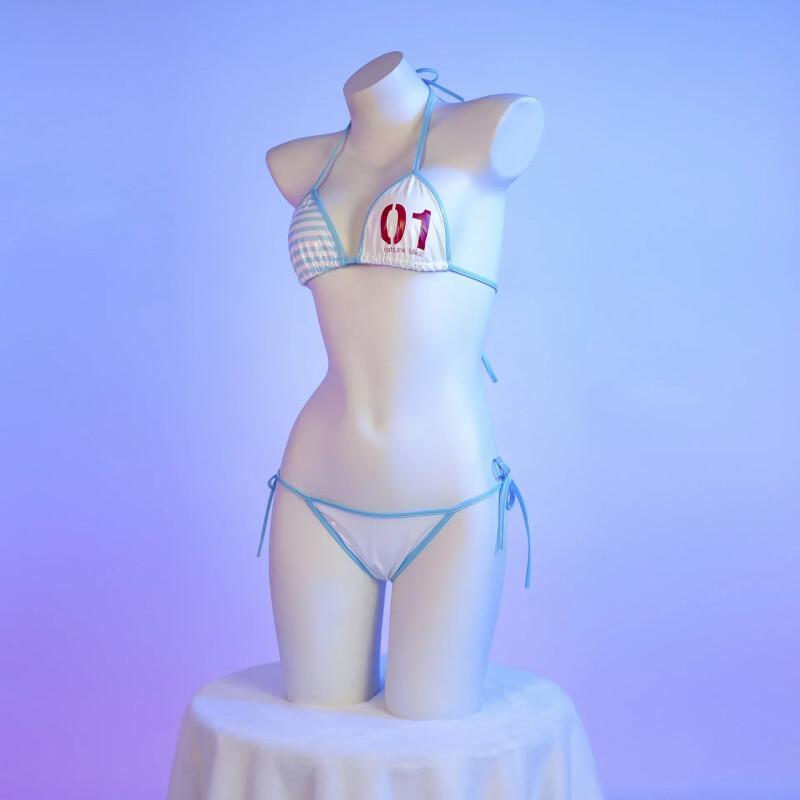 日本の可愛い女の子アニメコスプレ衣装レザービキニ背中開き包帯 - Anime Cosplay Bikini のレビューと価格