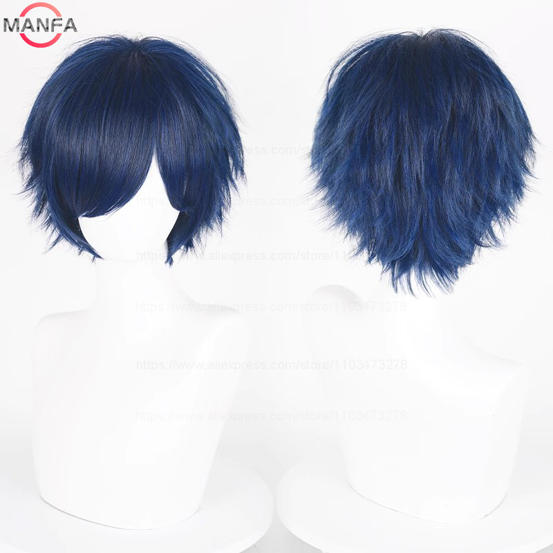 コスプレ用の短い滑らかな合成かつら,耐熱性,黒,白,緑,茶色 - Cosplay Duo Anime のレビューと価格