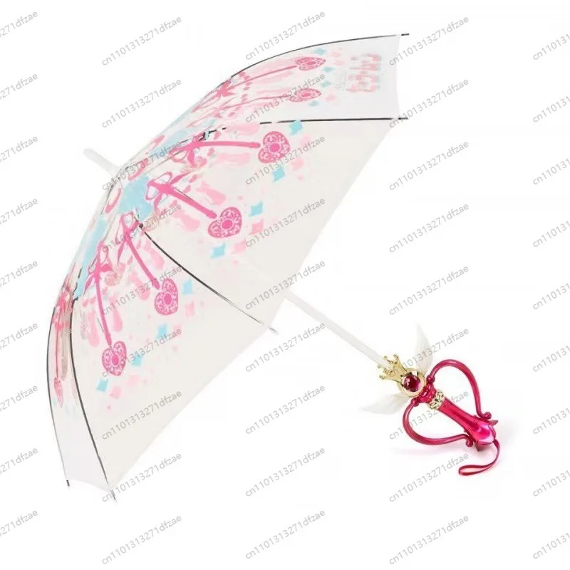 かわいいセーラームーン透明傘、光る魔法の杖手描き桜アニメプリ - Sailor Moon Wand のレビューと価格