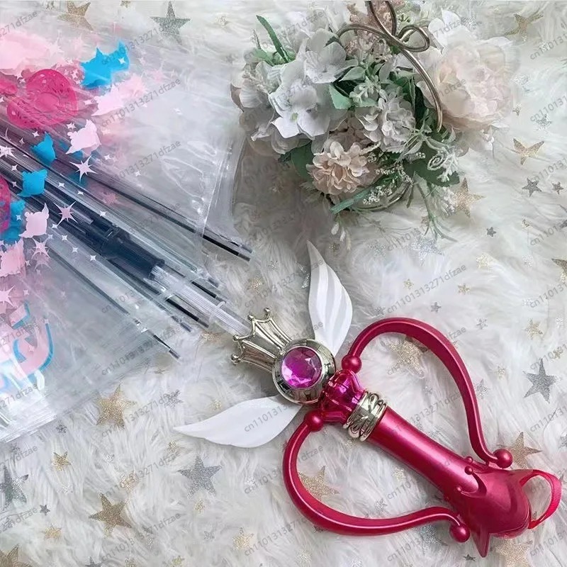 かわいいセーラームーン透明傘、光る魔法の杖手描き桜アニメプリ - Sailor Moon Wand のレビューと価格
