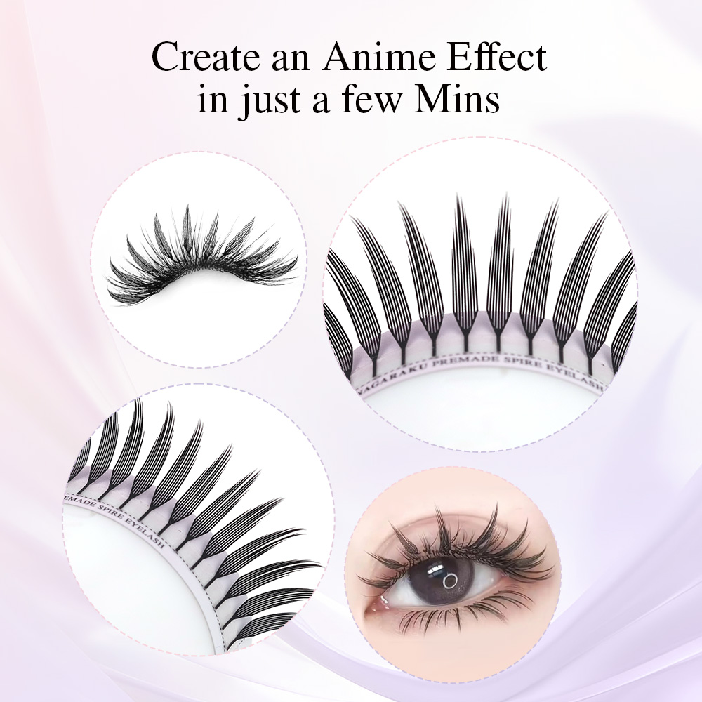 NAGARAKU 既成スパイアまつげ アニメ効果 ソフトプル - Anime Cosplay Lashes のレビューと価格