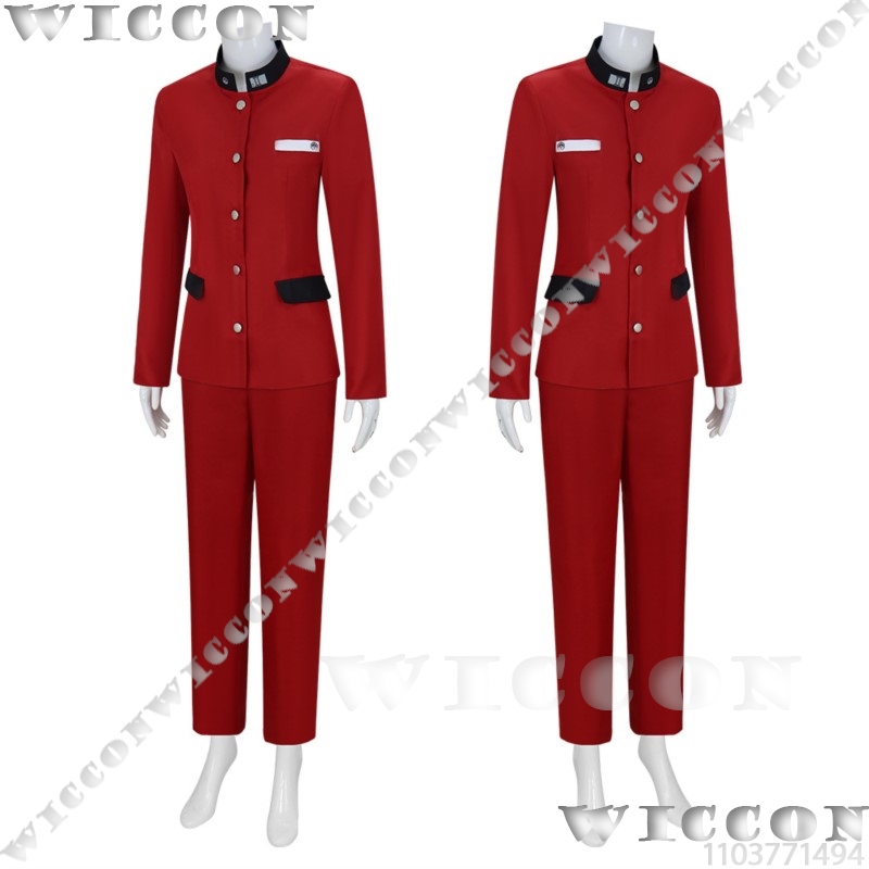 ツクモ今百ゲームコスプレライン赤い学校制服学生スーツ紫色のか - Anime Cosplay Wig のレビューと価格