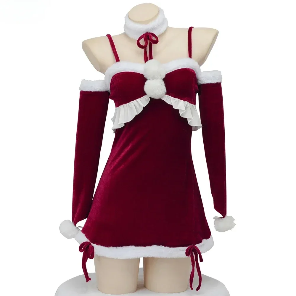 新しいクリスマスパジャマシリーズギフト女性赤いドレスビキニ下 - Anime Cosplay Bikini のレビューと価格
