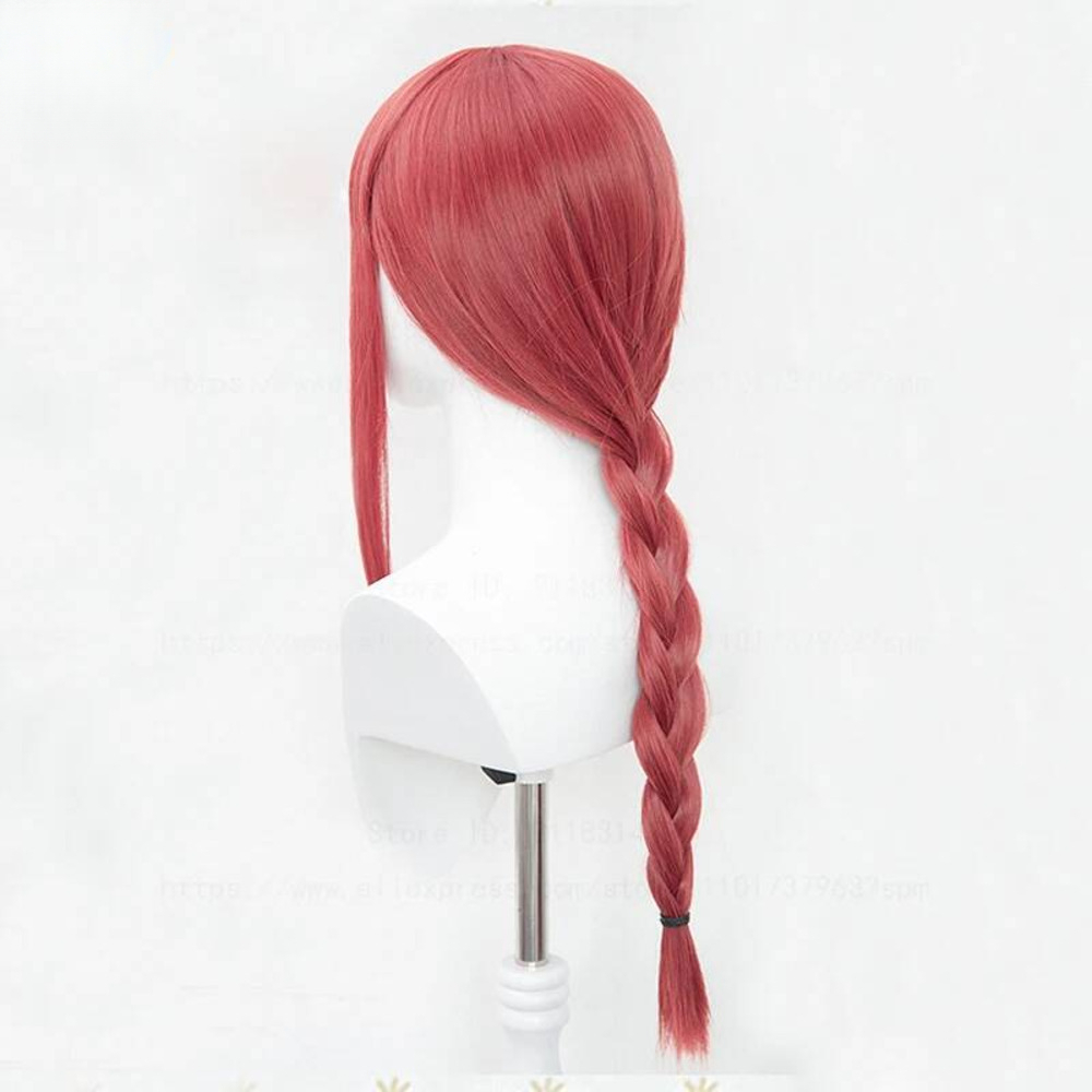 高品質マキマアニメチェンソーマンコスプレ用ロングコーラルピン - Anime Cosplay Makima のレビューと価格