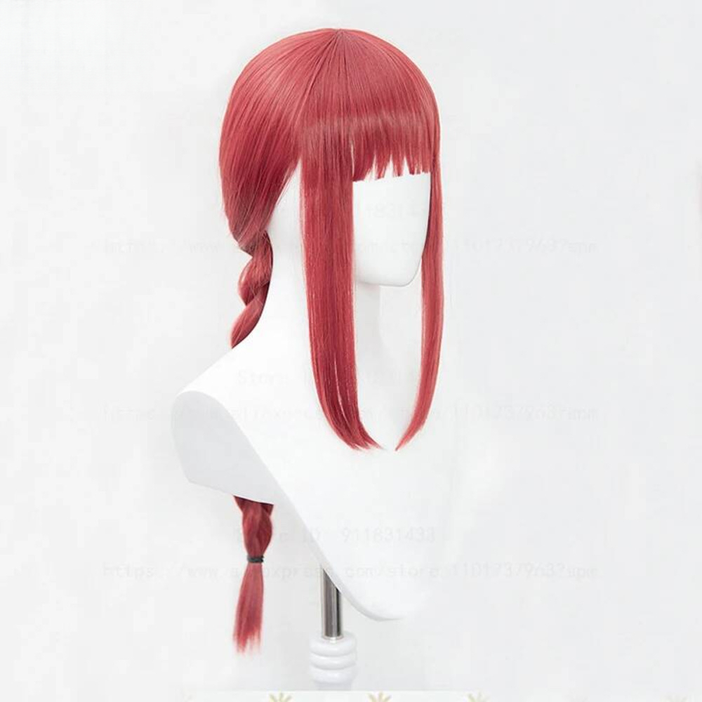 高品質マキマアニメチェンソーマンコスプレ用ロングコーラルピン - Anime Cosplay Makima のレビューと価格