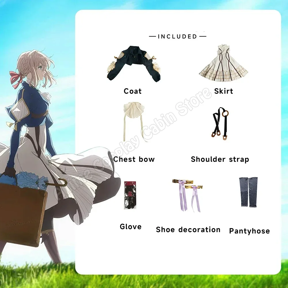 アニメヴァイオレットエヴァーガーデンコスプレ衣装ウィッグヴァ - Violet Evergarden Dress のレビューと価格