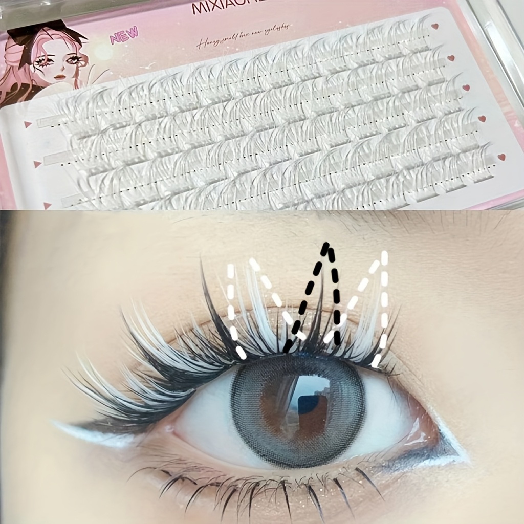 ミクシャオヘ カラフルまつげ 60束 簡単装着 ナチュラルマ - Anime Cosplay Lashes のレビューと価格