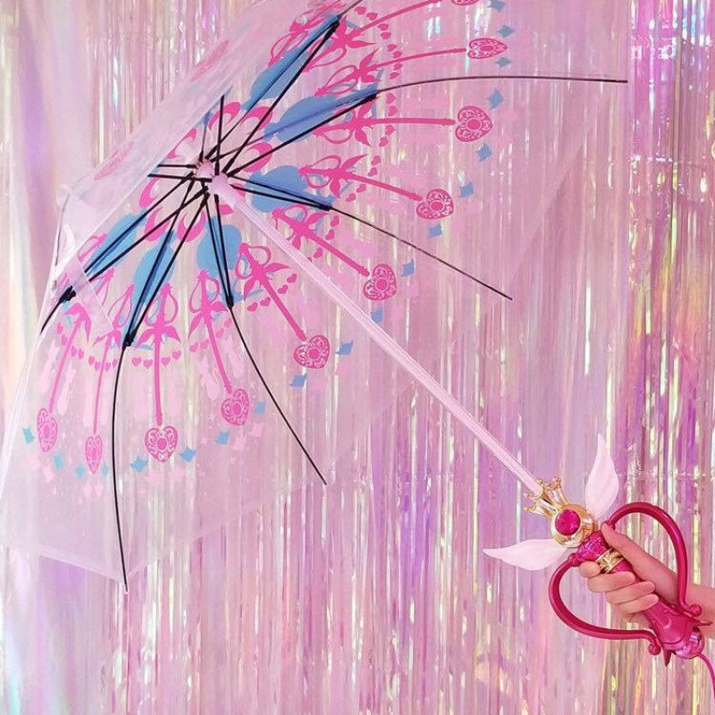 光るセーラームーン傘 手描き桜魔法の杖 透明プリンセス キュ - Sailor Moon Wand のレビューと価格
