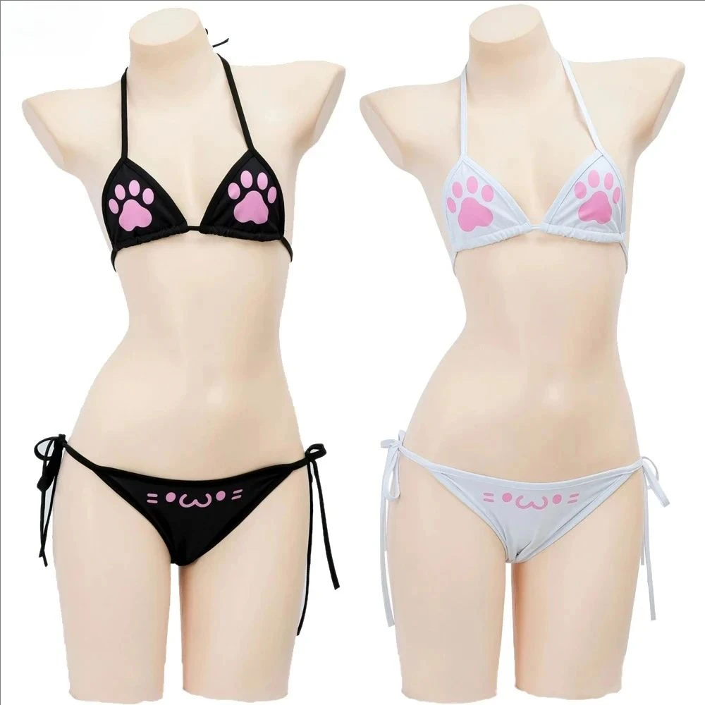 女性甘いアニメゲームスリーポイントビキニ水着かわいいコスプレ - Anime Cosplay Bikini のレビューと価格
