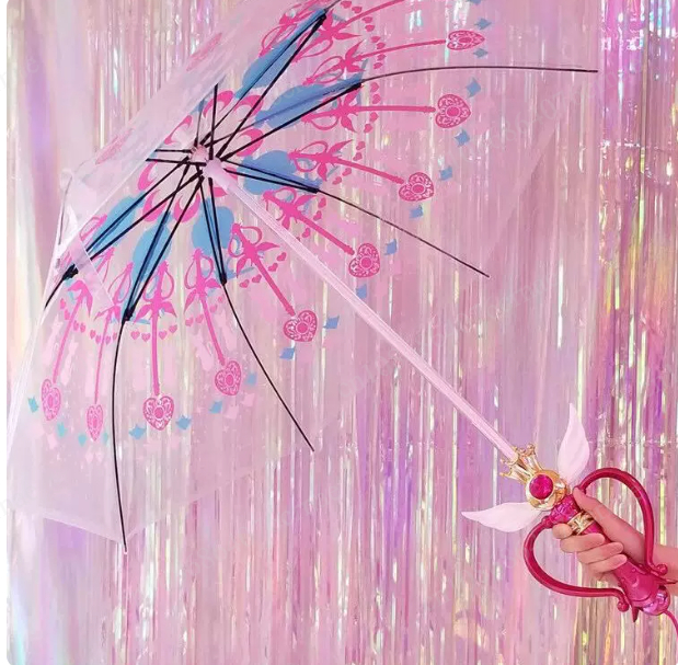 キュートなアニメ風光るセーラームーン傘　手描き桜魔法の杖　透 - Sailor Moon Wand のレビューと価格