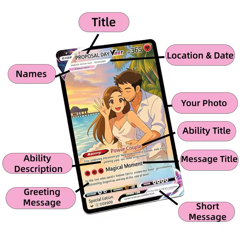 パーソナライズされたアニメ記念日カード カスタム写真結婚ポス - Anime Cosplay Photo のレビューと価格